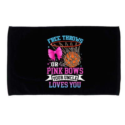 Free Throws Or Pink Bows Your Uncle Loves You Gender Reveal Microfiber Hand Towel