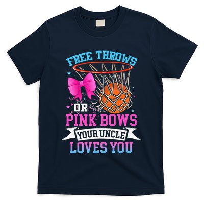 Free Throws Or Pink Bows Your Uncle Loves You Gender Reveal T-Shirt