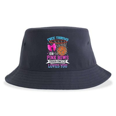 Free Throws Or Pink Bows Your Uncle Loves You Gender Reveal Sustainable Bucket Hat