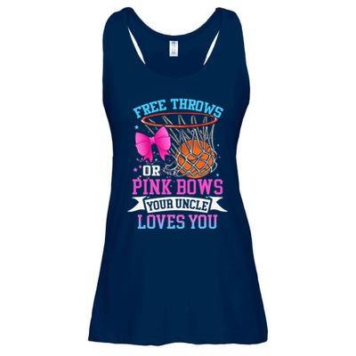 Free Throws Or Pink Bows Your Uncle Loves You Gender Reveal Ladies Essential Flowy Tank