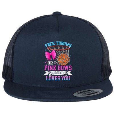 Free Throws Or Pink Bows Your Uncle Loves You Gender Reveal Flatbill Hat