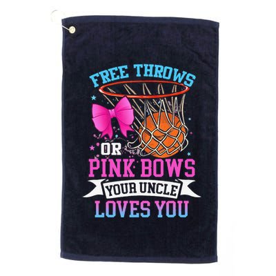 Free Throws Or Pink Bows Your Uncle Loves You Gender Reveal Golf Towel