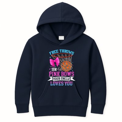 Free Throws Or Pink Bows Your Uncle Loves You Gender Reveal Kids Hoodie