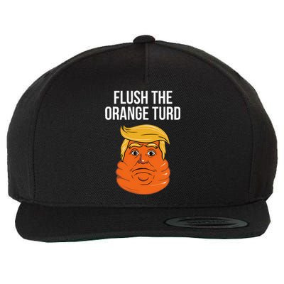 Flush The Orange Turd Political Humor Election 2024 Wool Snapback Cap