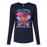 Free Throws Or Pink Bows Grandpa Loves You Gender Reveal Womens Cotton Relaxed Long Sleeve T-Shirt