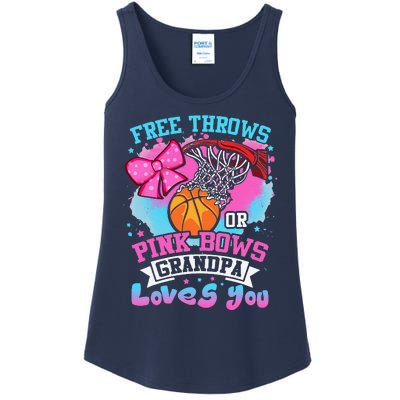 Free Throws Or Pink Bows Grandpa Loves You Gender Reveal Ladies Essential Tank