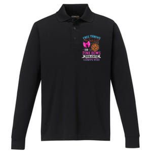 Free Throws Or Pink Bows Your Auntie Loves You Gender Reveal Performance Long Sleeve Polo