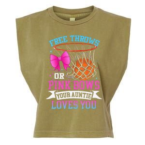 Free Throws Or Pink Bows Your Auntie Loves You Gender Reveal Garment-Dyed Women's Muscle Tee