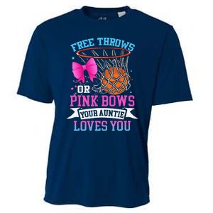 Free Throws Or Pink Bows Your Auntie Loves You Gender Reveal Cooling Performance Crew T-Shirt