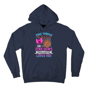 Free Throws Or Pink Bows Your Auntie Loves You Gender Reveal Hoodie