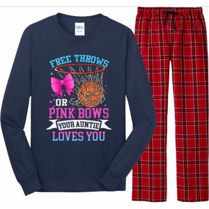 Free Throws Or Pink Bows Your Auntie Loves You Gender Reveal Long Sleeve Pajama Set