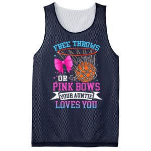 Free Throws Or Pink Bows Your Auntie Loves You Gender Reveal Mesh Reversible Basketball Jersey Tank