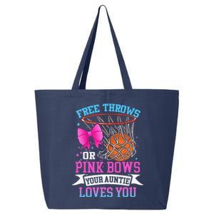 Free Throws Or Pink Bows Your Auntie Loves You Gender Reveal 25L Jumbo Tote