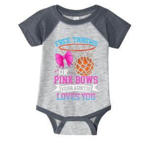 Free Throws Or Pink Bows Your Auntie Loves You Gender Reveal Infant Baby Jersey Bodysuit