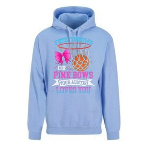 Free Throws Or Pink Bows Your Auntie Loves You Gender Reveal Unisex Surf Hoodie