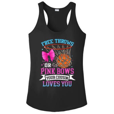 Free Throws Or Pink Bows Your Cousin Loves You Gender Reveal Ladies PosiCharge Competitor Racerback Tank