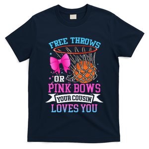 Free Throws Or Pink Bows Your Cousin Loves You Gender Reveal T-Shirt