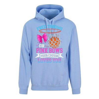 Free Throws Or Pink Bows Your Cousin Loves You Gender Reveal Unisex Surf Hoodie