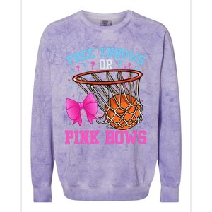 Free Throws Or Pink Bows Pregnancy Basketball Pink Or Blue Colorblast Crewneck Sweatshirt