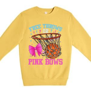 Free Throws Or Pink Bows Pregnancy Basketball Pink Or Blue Premium Crewneck Sweatshirt