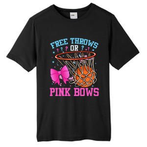 Free Throws Or Pink Bows Pregnancy Basketball Pink Or Blue Tall Fusion ChromaSoft Performance T-Shirt