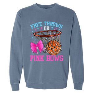 Free Throws Or Pink Bows Pregnancy Basketball Pink Or Blue Garment-Dyed Sweatshirt