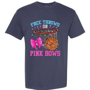 Free Throws Or Pink Bows Pregnancy Basketball Pink Or Blue Garment-Dyed Heavyweight T-Shirt