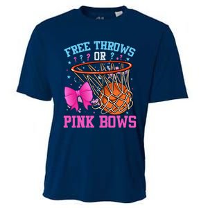 Free Throws Or Pink Bows Pregnancy Basketball Pink Or Blue Cooling Performance Crew T-Shirt