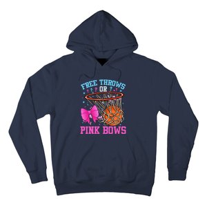 Free Throws Or Pink Bows Pregnancy Basketball Pink Or Blue Hoodie