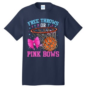 Free Throws Or Pink Bows Pregnancy Basketball Pink Or Blue Tall T-Shirt