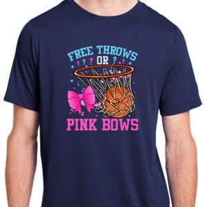 Free Throws Or Pink Bows Pregnancy Basketball Pink Or Blue Adult ChromaSoft Performance T-Shirt