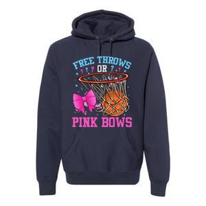 Free Throws Or Pink Bows Pregnancy Basketball Pink Or Blue Premium Hoodie