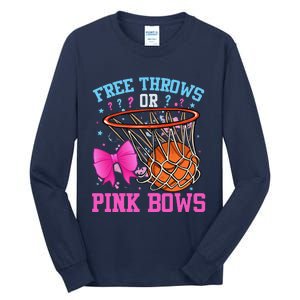 Free Throws Or Pink Bows Pregnancy Basketball Pink Or Blue Tall Long Sleeve T-Shirt