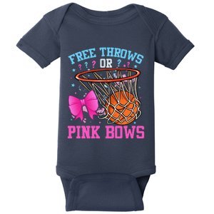 Free Throws Or Pink Bows Pregnancy Basketball Pink Or Blue Baby Bodysuit