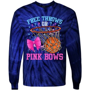 Free Throws Or Pink Bows Pregnancy Basketball Pink Or Blue Tie-Dye Long Sleeve Shirt