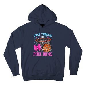 Free Throws Or Pink Bows Pregnancy Basketball Pink Or Blue Tall Hoodie