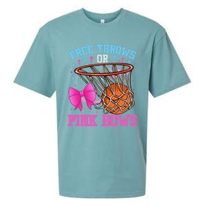 Free Throws Or Pink Bows Pregnancy Basketball Pink Or Blue Sueded Cloud Jersey T-Shirt