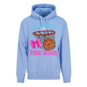 Free Throws Or Pink Bows Pregnancy Basketball Pink Or Blue Unisex Surf Hoodie