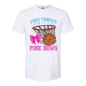 Free Throws Or Pink Bows Pregnancy Basketball Pink Or Blue Softstyle CVC T-Shirt