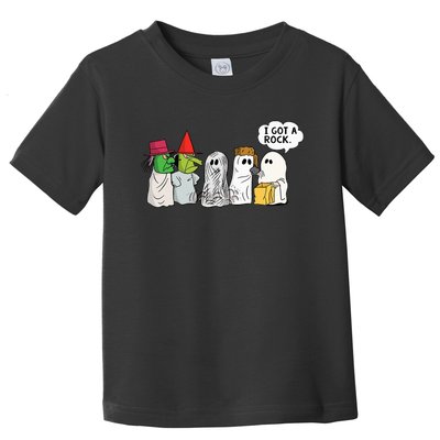 Funny Trick Or Treat Halloween Ghost Costume I Got A Rock Toddler T-Shirt