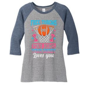 Free Throws Or Pink Bows Your Daddy Loves You Gender Reveal Women's Tri-Blend 3/4-Sleeve Raglan Shirt