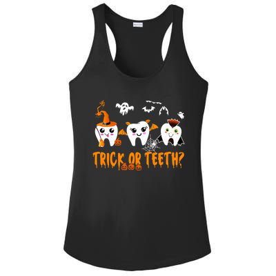 Funny Trick Or Teeth Denstist Halloween Costume Dental Squad Meaningful Gift Ladies PosiCharge Competitor Racerback Tank