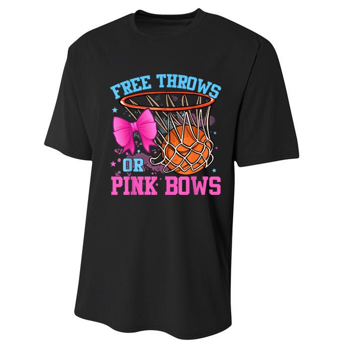 Free Throws Or Pink Bows Pregnancy Pink Or Blue Performance Sprint T-Shirt