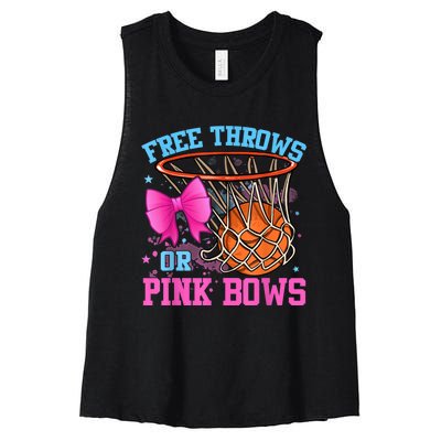 Free Throws Or Pink Bows Pregnancy Pink Or Blue Women's Racerback Cropped Tank