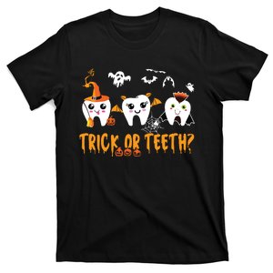 Funny Trick Or Teeth Dentist Halloween Costume Dental Squad T-Shirt