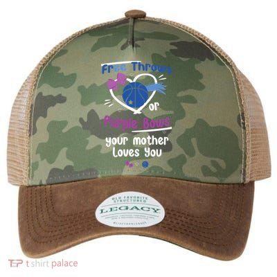 Free Throws Or Purple Bows Your Mother Loves You Gift Legacy Tie Dye Trucker Hat