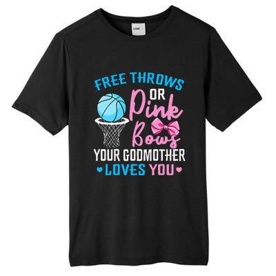 Free Throws or Pink Bows Godmother Loves You Gender Reveal Tall Fusion ChromaSoft Performance T-Shirt