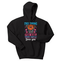 Free Throws Or Pink Bows Your Uncle Loves You Gender Reveal Kids Hoodie