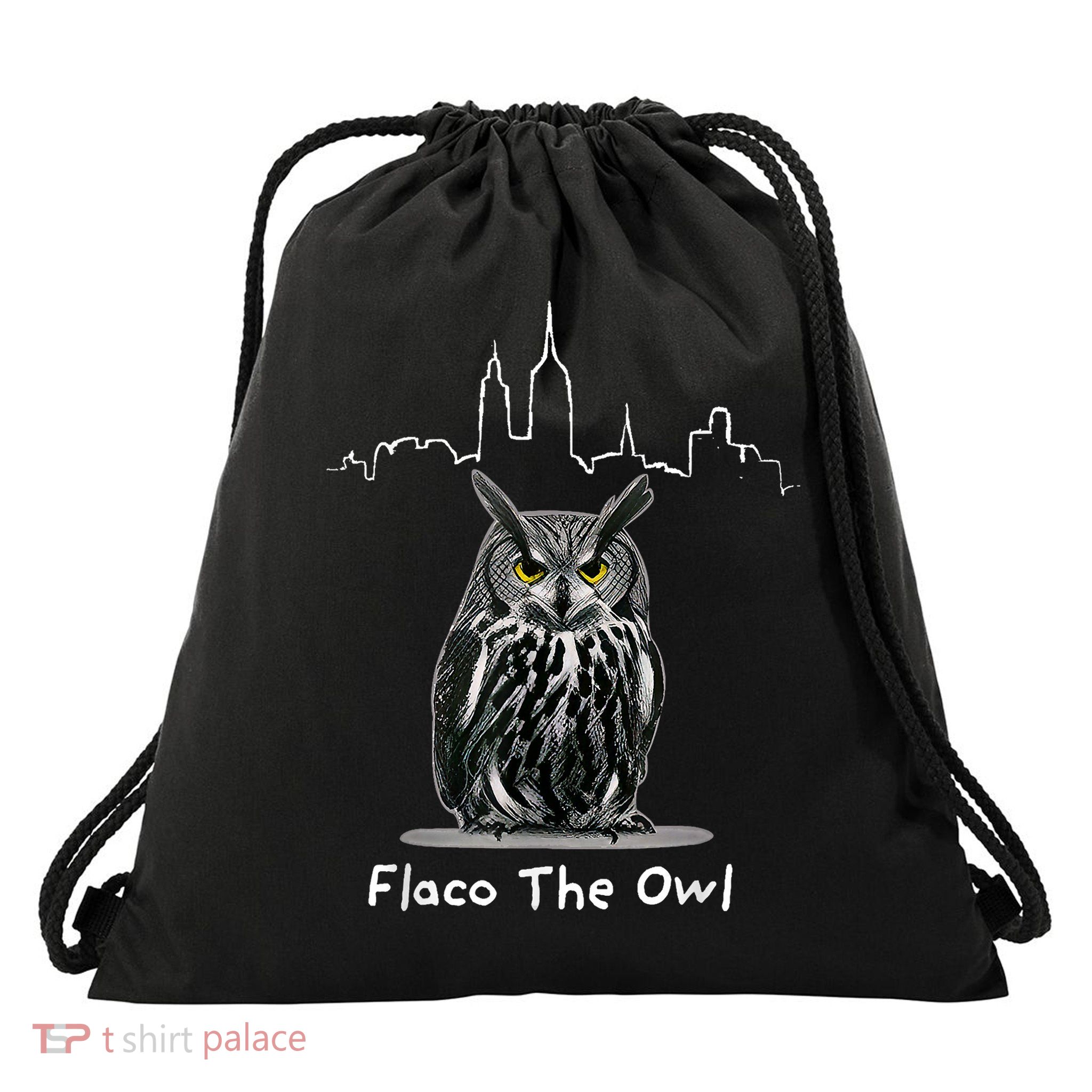 Flaco The Owl Drawstring Bag