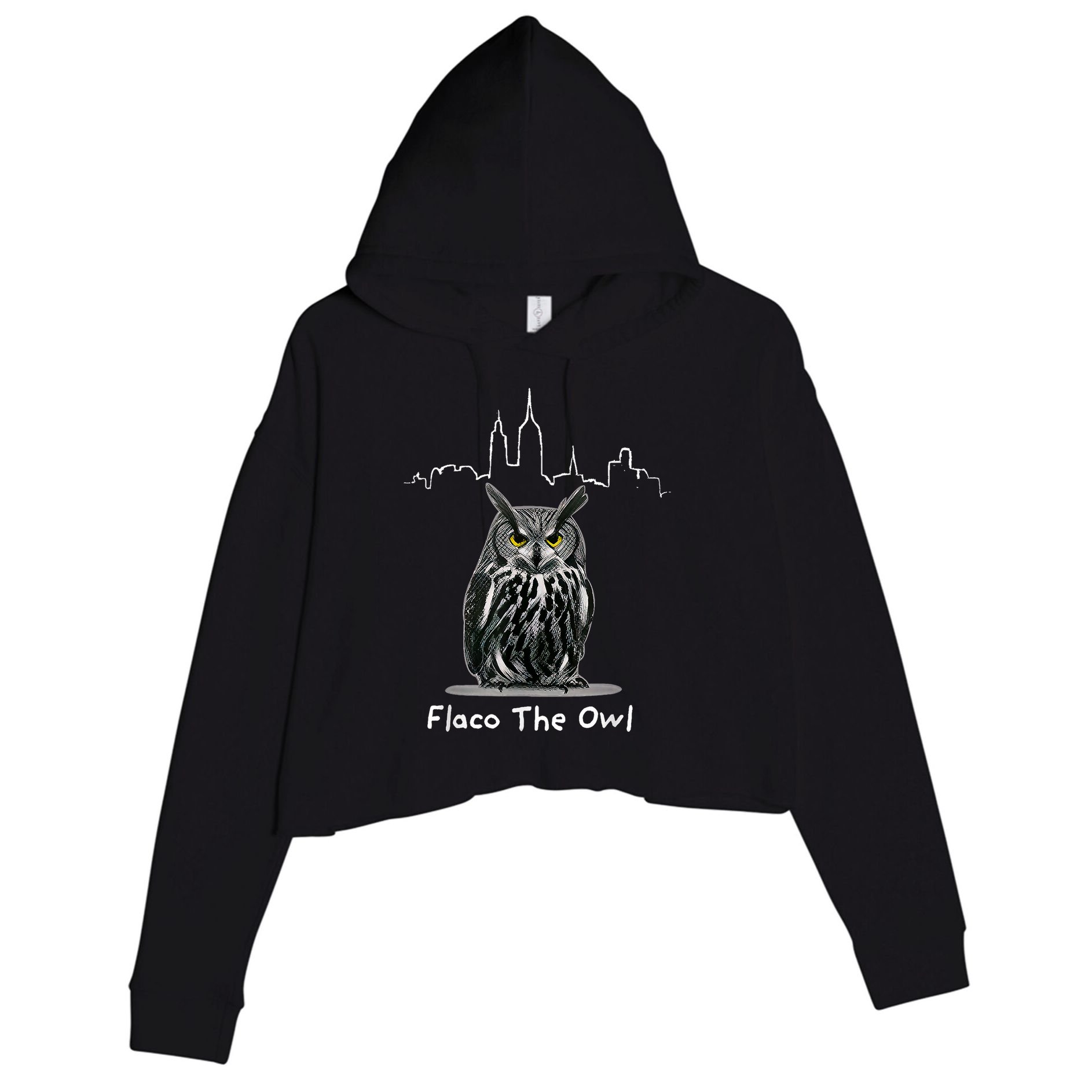Flaco The Owl Crop Fleece Hoodie
